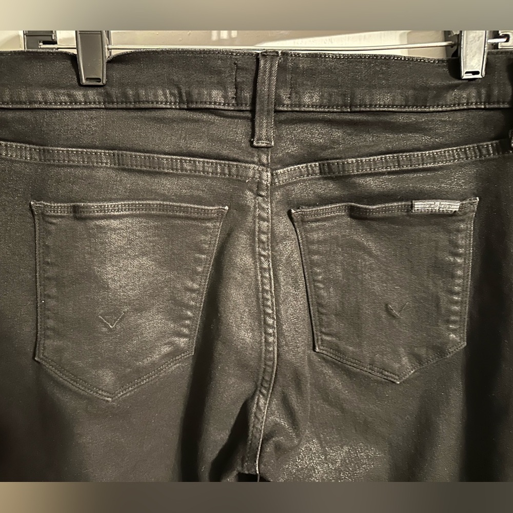 12 31 EUC Hudson Natalie Mid Rise coated black jeans Pandora - Picture 6 of 9